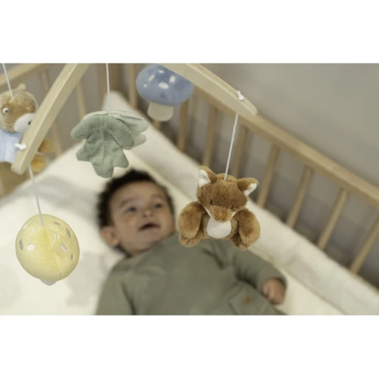 Forest Friends Holz-Musikkarussell mit rotierenden Tieren