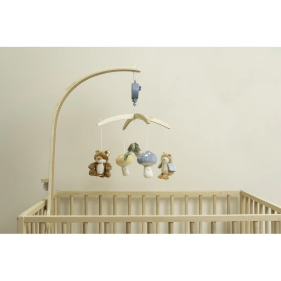 Forest Friends Holz-Musikkarussell mit rotierenden Tieren