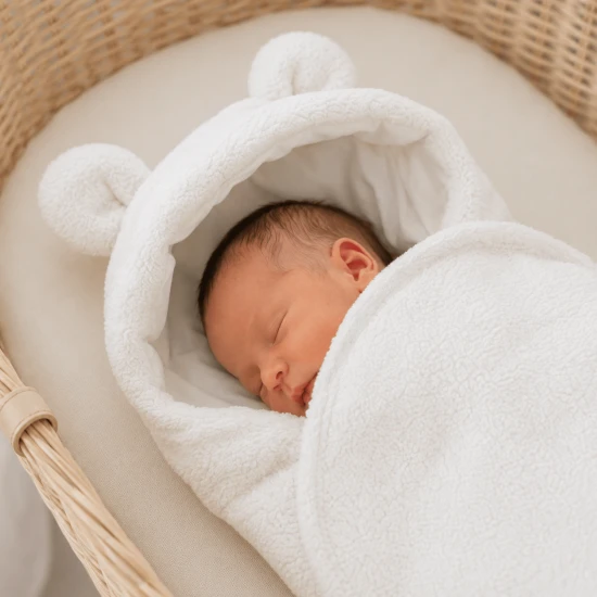 Pucktuch für Babys mit Bärenohren Boucle Pucktuch für Babys mit Bärenohren Boucle – MeowBaby MBOOT093