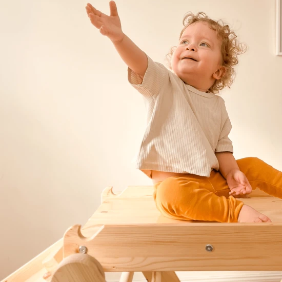 Holzleiter mit Rutsche und Kletterwand 2in1 Holzleiter mit Rutsche und Kletterwand 2in1 – MeowBaby