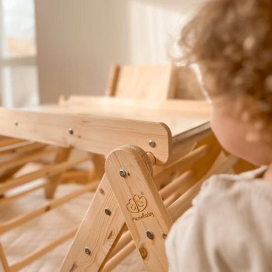 Holzleiter mit Rutsche und Kletterwand 2in1 Holzleiter mit Rutsche und Kletterwand 2in1 – MeowBaby