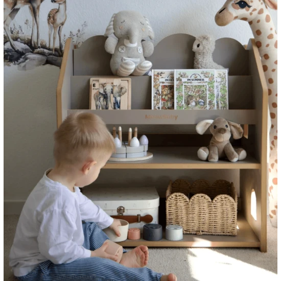 Montessori-Bücherregal in Hausform aus MDF – MeowBaby MWORK048