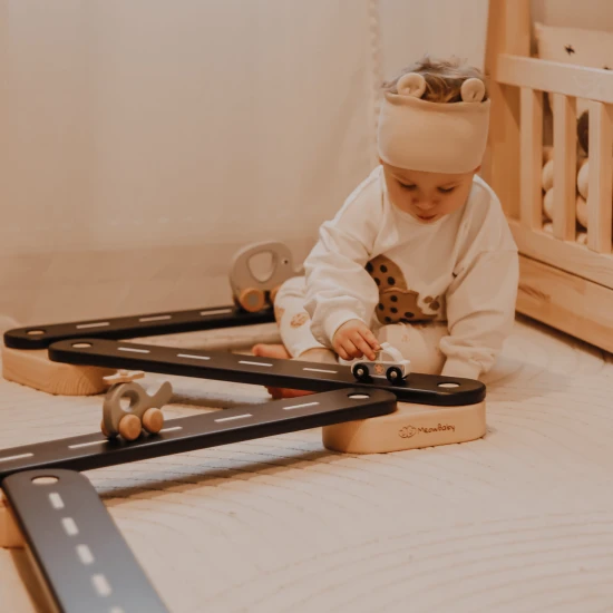 Montessori-Sinnespfad aus Holz 5-teilig Montessori-Sinnespfad aus Holz 5-teilig – MeowBaby SSEN501