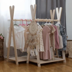 Kinder-Garderobe aus Holz Tipi Hanger klein Kinder-Garderobe aus Holz Tipi Hanger klein