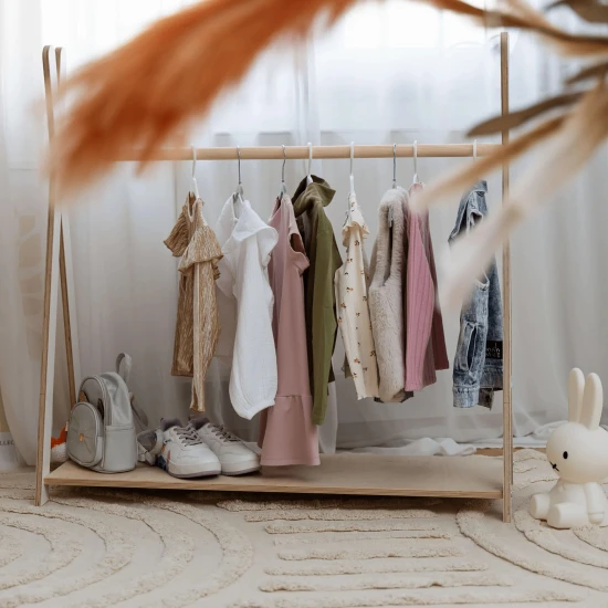 Kinder-Garderobe aus Holz Tipi Hanger klein – MeowBaby WTHSW01