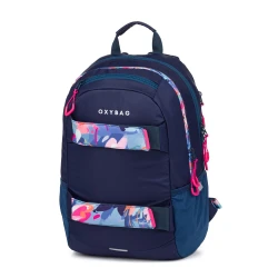 Schulrucksack mit Etui OXY Sport Flowers Blue