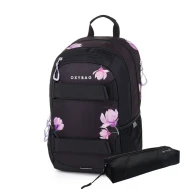Schulrucksack mit Etui OXY Sport Flowers Pink