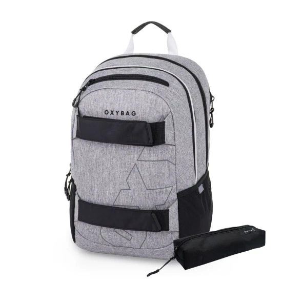 Schulrucksack mit Etui OXY Sport Grey Melange – Oxybag 9-23226E