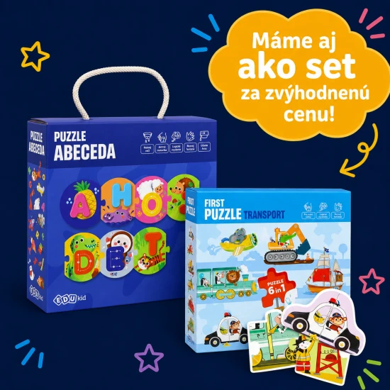 Erstes Puzzle „Transport 6-in-1“ – Kinderpuzzles mit Tieren und Fahrzeugen