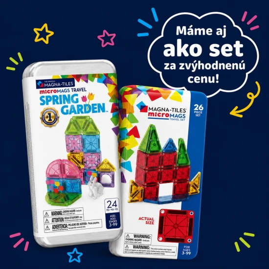 Magnetische Bausteine microMAGS Spring Garden Travel Set 24 Teile