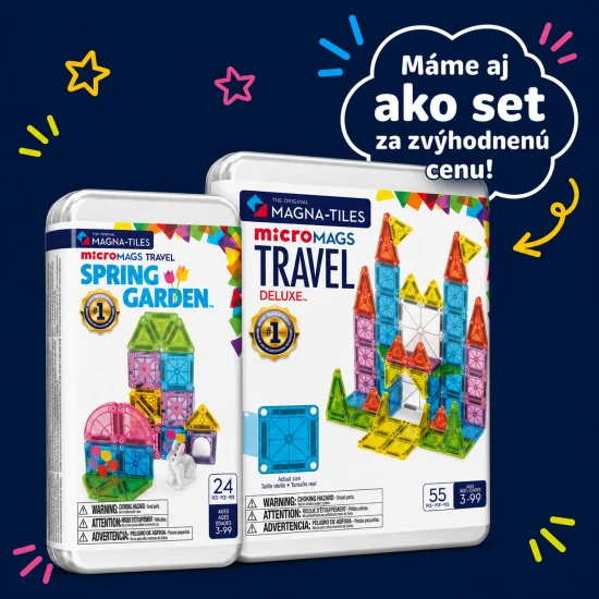 Magnetische Bausteine microMAGS Spring Garden Travel Set 24 Teile