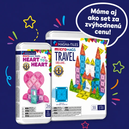 Magnetbausatz microMAGS Heart to Heart 26 Teile, geeignet für Reisen.