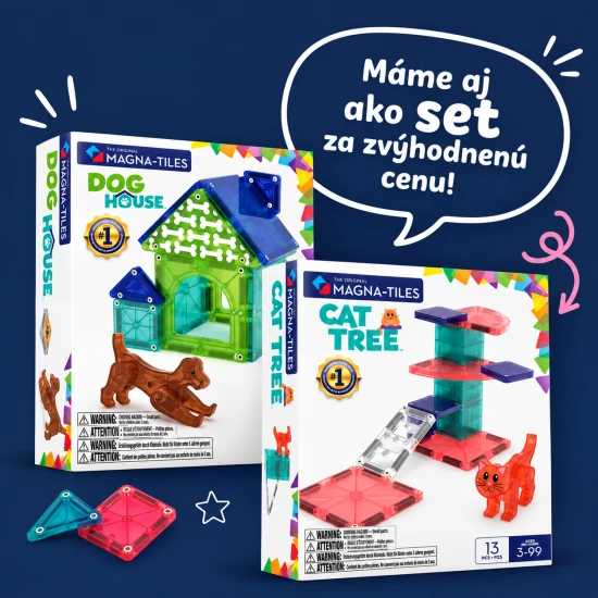 MAGNA-TILES Hundehütte Magnetisches Bauset – Hundehütte für Kinder mit Figur und Dekoration