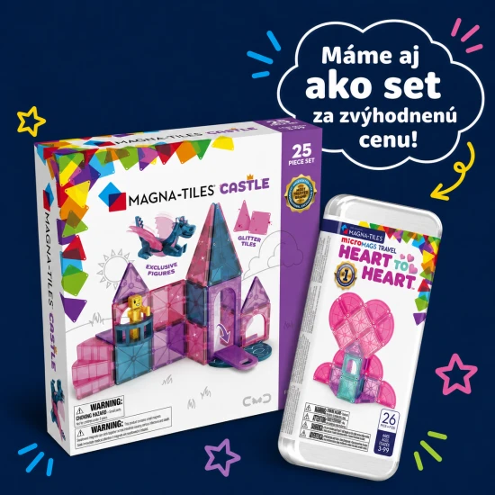 Magnetbausatz microMAGS Heart to Heart 26 Teile, geeignet für Reisen.
