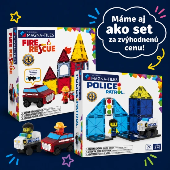 MAGNA-TILES® Polizeistreife Magnet-Bausatz – Kinder-Polizeiauto mit Figur und Ampel