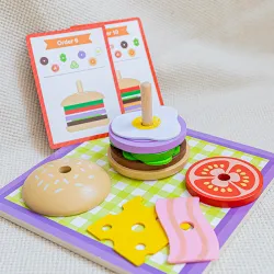 DIY Burger-Meister Spielset - Kreatives Burger Baukasten für Kinder
