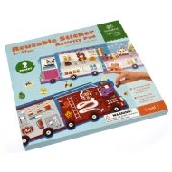 Wiederverwendbare Aufkleber Feuer- und Eisauto 2 in 1