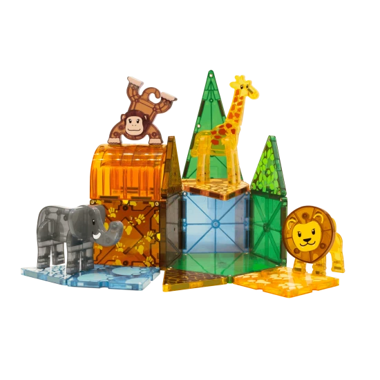 Erkunden Sie die afrikanische Wildnis mit einem magnetischen Bausatz.