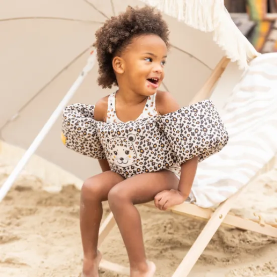 Stylische und sichere Schwimmweste mit Ärmeln für Kinder Swim Essentials Leopard