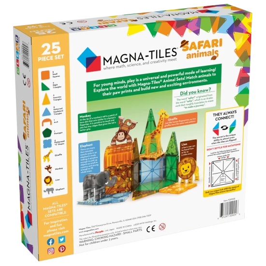 Erkunden Sie die afrikanische Wildnis mit einem magnetischen Bausatz.